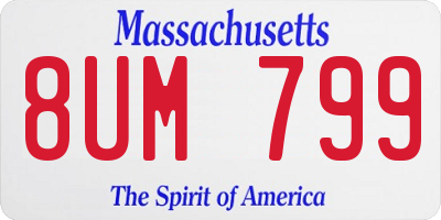 MA license plate 8UM799