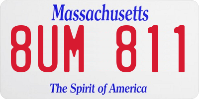 MA license plate 8UM811