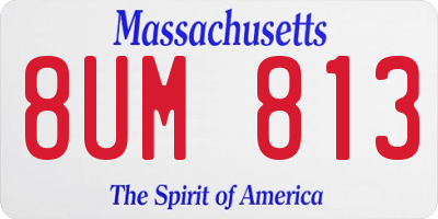 MA license plate 8UM813