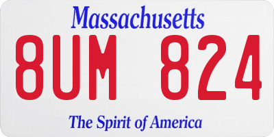 MA license plate 8UM824