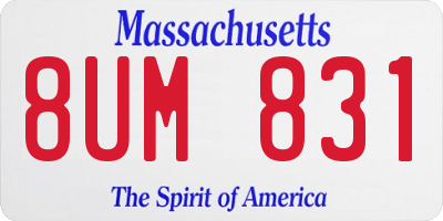 MA license plate 8UM831