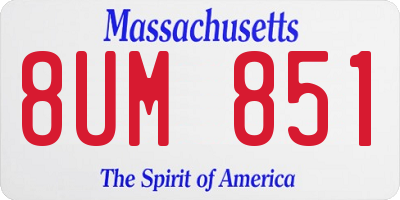 MA license plate 8UM851