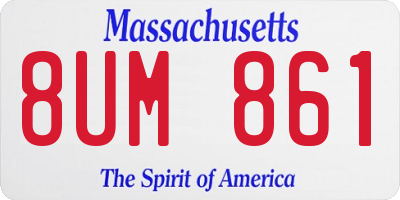 MA license plate 8UM861