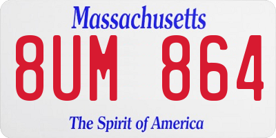 MA license plate 8UM864