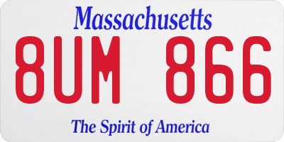 MA license plate 8UM866