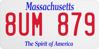 MA license plate 8UM879