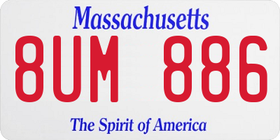 MA license plate 8UM886