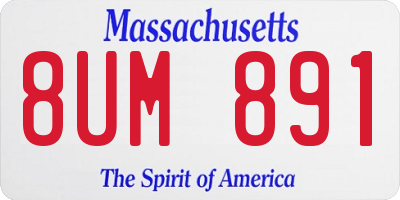 MA license plate 8UM891