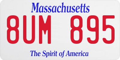 MA license plate 8UM895