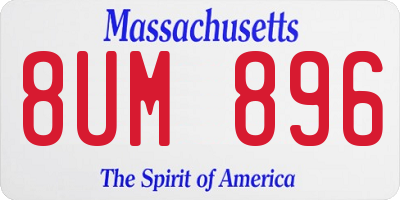 MA license plate 8UM896