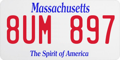 MA license plate 8UM897