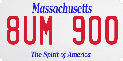 MA license plate 8UM900