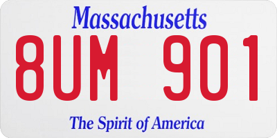 MA license plate 8UM901