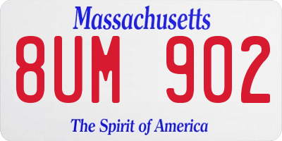MA license plate 8UM902