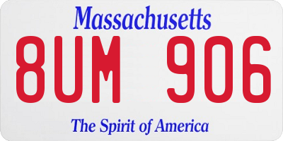 MA license plate 8UM906