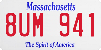 MA license plate 8UM941