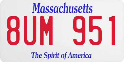 MA license plate 8UM951