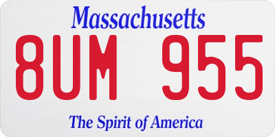 MA license plate 8UM955
