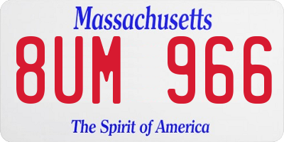MA license plate 8UM966