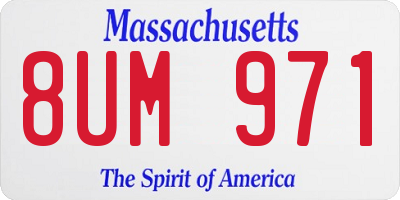 MA license plate 8UM971