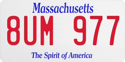 MA license plate 8UM977