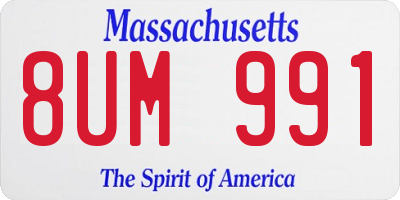MA license plate 8UM991