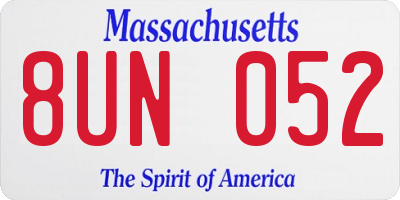 MA license plate 8UN052