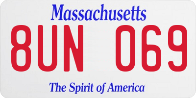 MA license plate 8UN069