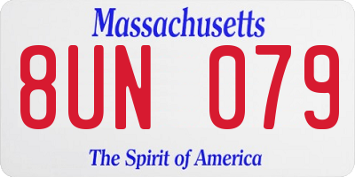 MA license plate 8UN079
