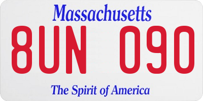 MA license plate 8UN090