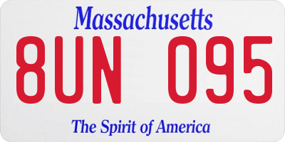 MA license plate 8UN095
