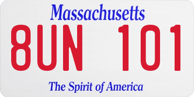 MA license plate 8UN101
