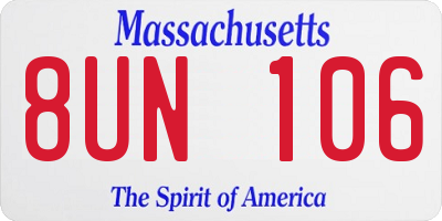 MA license plate 8UN106