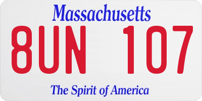 MA license plate 8UN107