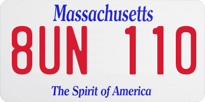 MA license plate 8UN110
