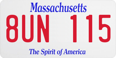 MA license plate 8UN115