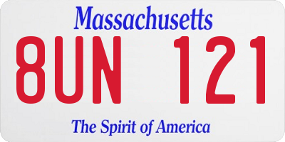 MA license plate 8UN121