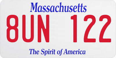 MA license plate 8UN122
