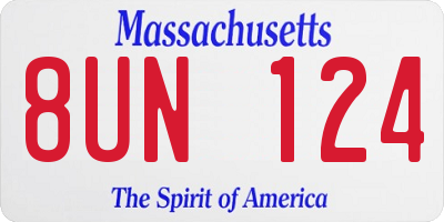MA license plate 8UN124