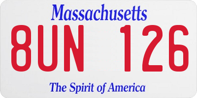 MA license plate 8UN126
