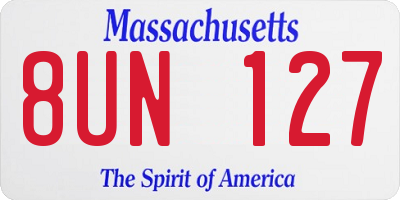 MA license plate 8UN127
