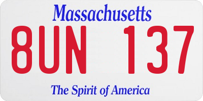 MA license plate 8UN137