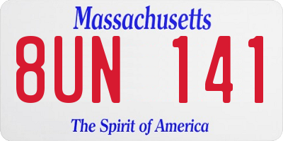 MA license plate 8UN141