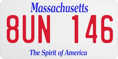 MA license plate 8UN146