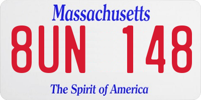 MA license plate 8UN148