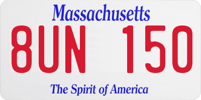 MA license plate 8UN150