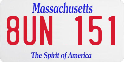 MA license plate 8UN151