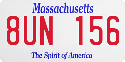 MA license plate 8UN156