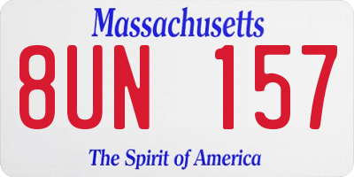 MA license plate 8UN157