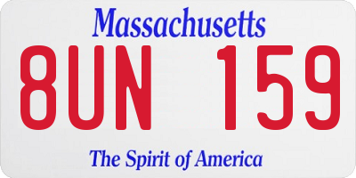MA license plate 8UN159